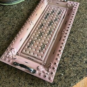 Southern Living French Quarter Rustic large metal serving tray